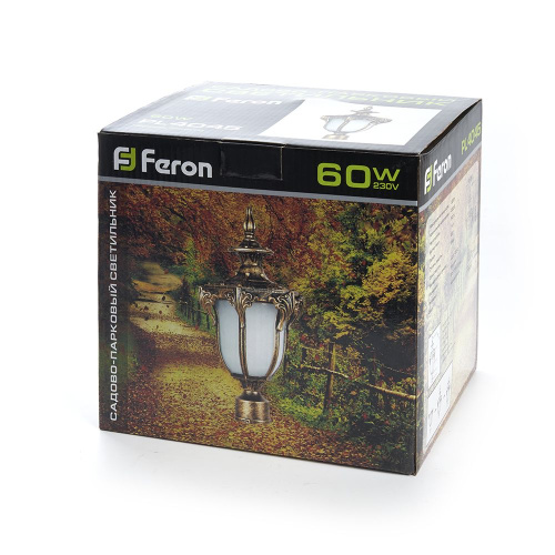 Светильник садово-парковый Feron PL4045 шестигранный на столб 60W 230V E27, черное золото фото 2