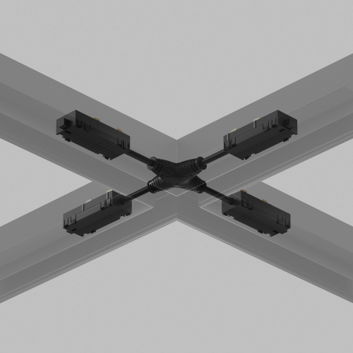 TR2116-BK Гибкий Х-образный, электрический коннектор трека SMART, черный фото 4