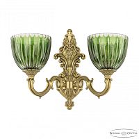 Бра бронзовые с хрусталём 7214B14/2/175 FP P1 U Clear-Green/H-1K