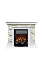 Каминокомплект АРИЗОНА Белый матовый с очагом Электроочаг FOBOS ЛАЙТ/ФОБОС ЛАЙТ