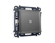 Комплект механизма 1-кл выключателя AMBRELLA VOLT с подсветкой 5600K ALFA Антрацит серый QUANT (AP6520, VM101, G14W) MA652015