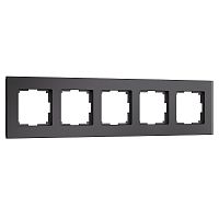 Рамка из стекла на 5 постов Senso черный soft-touch W0053108