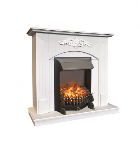 Электрокамин RealFlame Nikki WT белый матовый с очагом Fobos Lux Black Электрокамин RealFlame Nikki WT белый матовый с очагом Fobos Lux Black