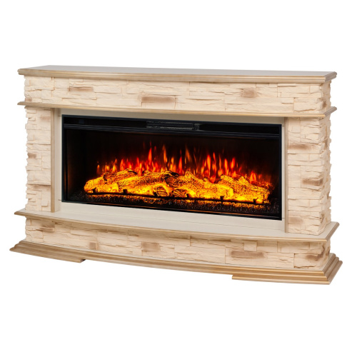 Каминокомплект FRANKFURT/ТУРИН Бежевый дуб с золотой патиной с очагом Электроочаг JOKER/ДЖОКЕР 45 фото 7