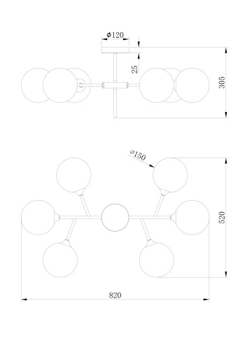 Люстра Freya FR5115PL-06BZ1 фото 3