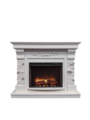 Каминокомплект MARSEILLES/ПАРИЖ Слоновая кость с очагом Электроочаг RICH/РИЧ 25.5 фото 2