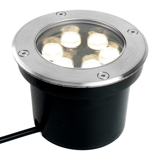 Светодиодный светильник тротуарный (грунтовый) Feron SP2802, 6W, AC/DC12-24V, низковольтный, 4000К, металлик, D120*H90mm, вн.диаметр: 90m, IP67 фото 4
