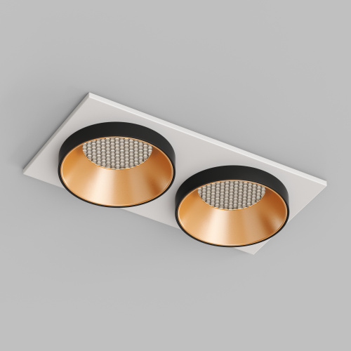 DK2422-GD Встраиваемый светильник, IP 20, 50 Вт, GU10, черный/золотой, алюминий фото 4 DK2422-GD Встраиваемый светильник, IP 20, 50 Вт, GU10, черный/золотой, алюминий фото 4