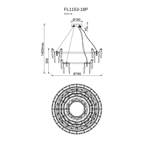 Люстра подвесная Infinita FL1153-18P фото 2