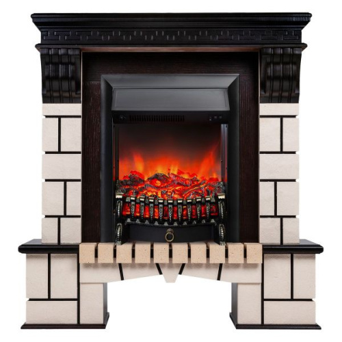 Электрокамин RealFlame Stone AO античный дуб с очагом Fobos Lux Black Электрокамин RealFlame Stone AO античный дуб с очагом Fobos Lux Black