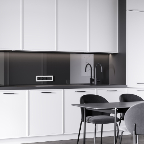 Рамка из поликарбоната на 4 поста Split белый/черный, soft-touch W0043068 фото 8 Рамка из поликарбоната на 4 поста Split белый/черный, soft-touch W0043068 фото 8