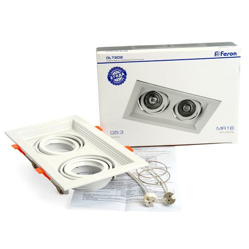 Светильник встраиваемый Feron DLT202 потолочный MR16 G5.3 белый фото 9