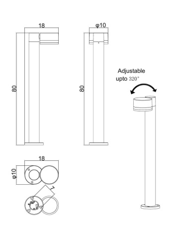 Уличный светодиодный светильник Arte Lamp Nunki A1910PA-1BK фото 3