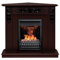 Электрокамин RealFlame Dominica Corner DN орех с очагом 3D Oregan