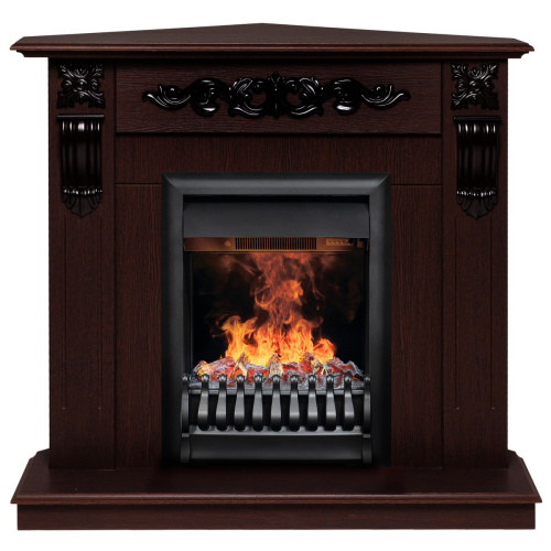 Электрокамин RealFlame Dominica Corner DN орех с очагом 3D Oregan Электрокамин RealFlame Dominica Corner DN орех с очагом 3D Oregan