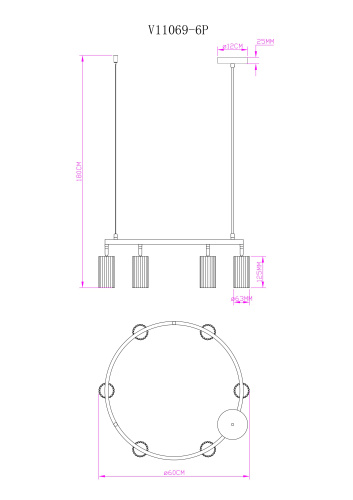 Люстра подвесная Moderli V11604-6P Cora фото 7 Люстра подвесная Moderli V11604-6P Cora фото 7