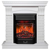 Каминокомплект JAZZ/ВЕГАС Белый матовый с очагом Электроочаг MAJESTIC LUX RC/МАДЖЕСТИК С ПУЛЬТОМ