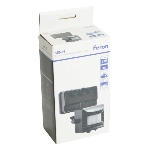 Датчик движения 1200W 10m 120° черный, SEN15/LX02 фото 7