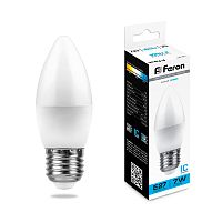 Лампа светодиодная Feron LB-97 Свеча E27 7W 175-265V 6400K