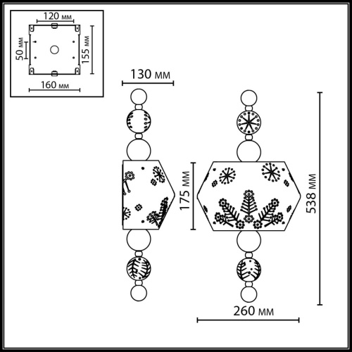 5444/1WA PENDANT ODL_EX26 031 бежевый/античная бронза/металл/керамика Бра E14 2*40W KARELIA фото 3 5444/1WA PENDANT ODL_EX26 031 бежевый/античная бронза/металл/керамика Бра E14 2*40W KARELIA фото 3