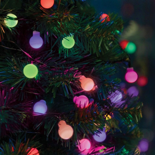 Светодиодная гирлянда Feron CL585 Мультишарики 12м 230V мультиколор, c питанием от сети, черный шнур фото 2