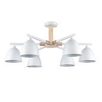 8095/6C MODERNI LN26 340 белый/белый металл, дерево/металл Люстра потолочная Е27 6*60W 220V COLANGE