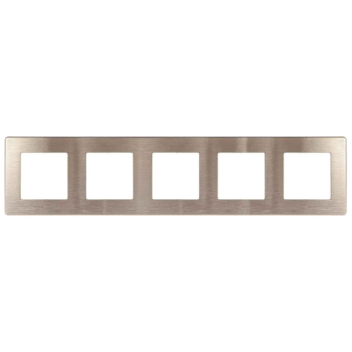Рамка 5-постовая ЭРА 12 сатин шампань 12-5105-04 Б0052542 Рамка 5-постовая ЭРА 12 сатин шампань 12-5105-04 Б0052542