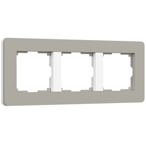 Рамка из поликарбоната на 3 поста Split дымчатый/белый, soft-touch W0033067 Рамка из поликарбоната на 3 поста Split дымчатый/белый, soft-touch W0033067