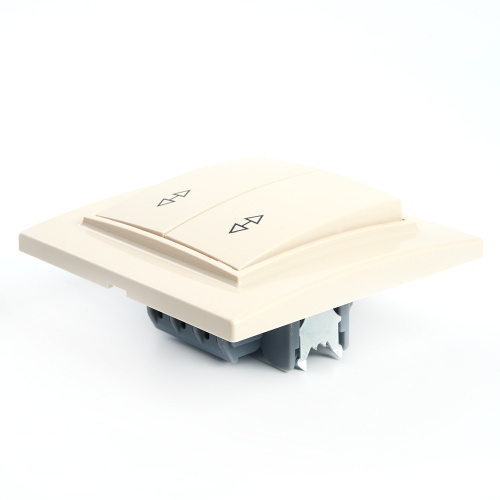 Переключатель 2-клавишный STEKKER  PSW10-9008-02, 250В, 10А, серия Эрна, слоновая кость фото 2