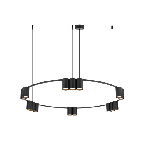 DK4067-BK Подвесной светильник ORBIT, IP20, 15xGU10 LED до 15 Вт, черный матовый, алюминий фото 3