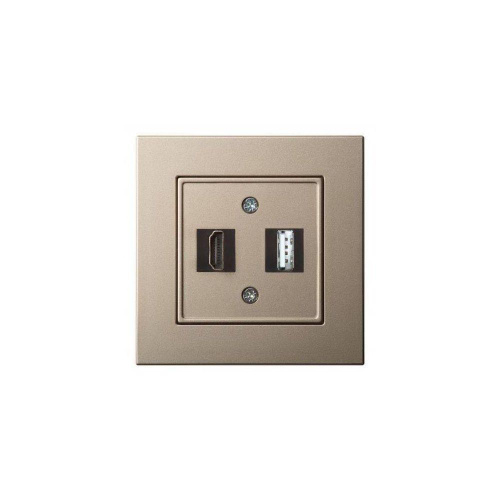 Розетка HDMI/USB Liregus Epsilon шампань 28-3243 Розетка HDMI/USB Liregus Epsilon шампань 28-3243