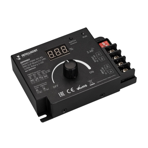 Диммер Arlight INTELLIGENT SMART-PWM-101-83-DIM-SUF Black (12-48V, 1x20A, Rotary, 2.4G) 028174(1)