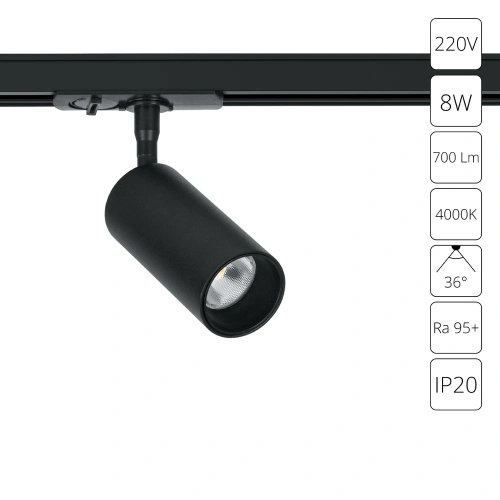 Трековый светильник Arte Lamp AERO A1345PL-1BK Трековый светильник Arte Lamp AERO A1345PL-1BK