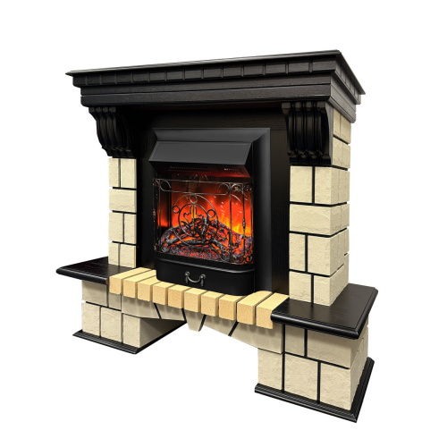 Электрокамин RealFlame Stone ML DN античный дуб с очагом Majestic Lux BL RC фото 2 Электрокамин RealFlame Stone ML DN античный дуб с очагом Majestic Lux BL RC фото 2