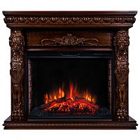 Каминокомплект ROMANO/ЛИОН Орех с очагом Электроочаг EPSILON/ЭПСИЛОН 33