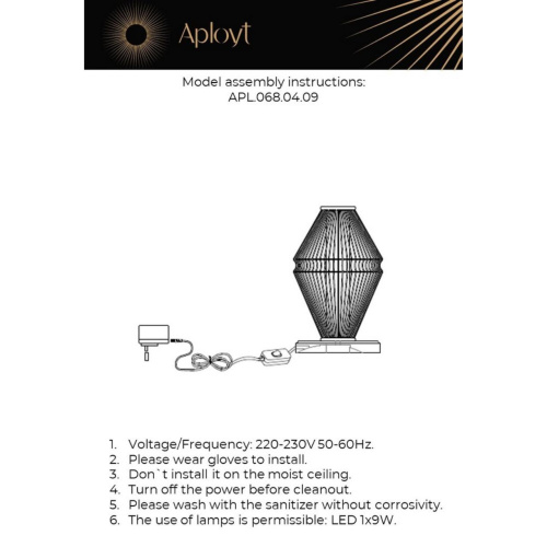 Настольная лампа APL.068.04.09 фото 12