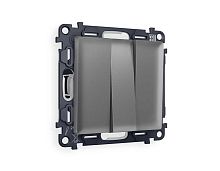 Комплект механизма 3-кл выключателя AMBRELLA VOLT ALFA Антрацит серый QUANT (AP6550, VM133) MA655010