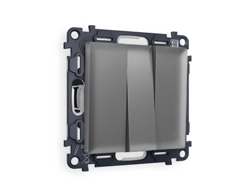 Комплект механизма 3-кл выключателя AMBRELLA VOLT ALFA Антрацит серый QUANT (AP6550, VM133) MA655010 Комплект механизма 3-кл выключателя AMBRELLA VOLT ALFA Антрацит серый QUANT (AP6550, VM133) MA655010