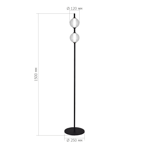 SL6120.405.01 Светильник напольный ST-Luce Черный/Прозрачное кракелированное стекло LED 2*8,5W 3000K PEEK фото 2