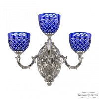 Бра бронзовые с хрусталём 7214B12/2+1/210 Ni P1 U Clear-Blue/H-1J