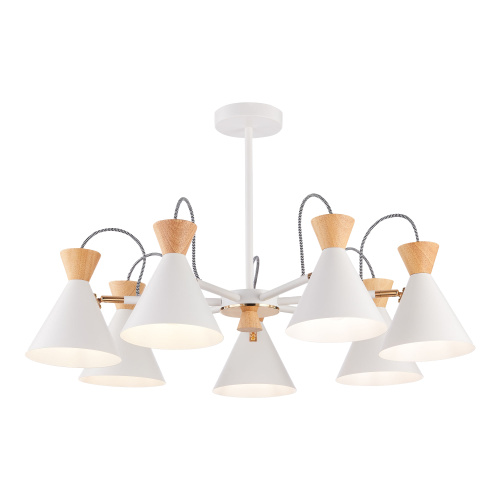 SLE125102-07 Светильник потолочный Белый, Золотистый/Белый, Светлое дерево E14 7*40W MODICA фото 5