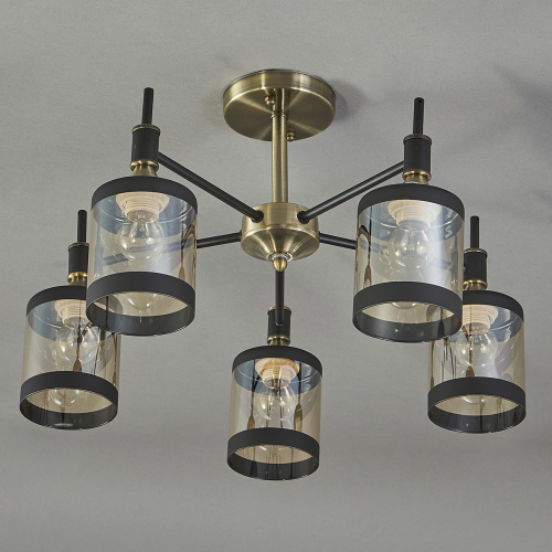 Потолочный светильник Escada 599/5P E27*60W Antique brass/Black фото 2 Потолочный светильник Escada 599/5P E27*60W Antique brass/Black фото 2