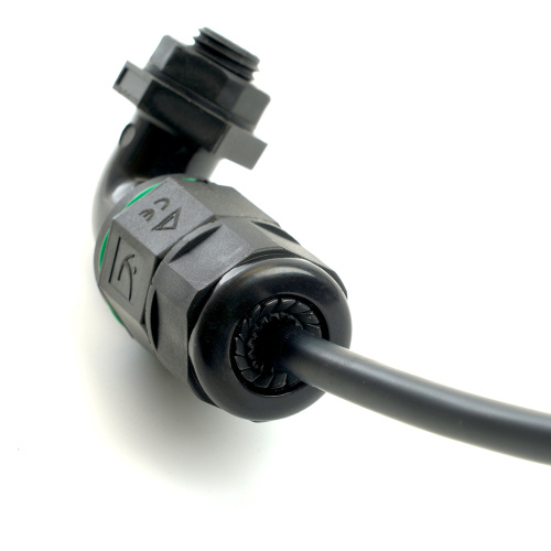 Соединитель-коннектор LD543 3-контактный угловой с винтовым контактом IP68, черный фото 8