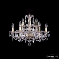 Люстра хрустальная 1402/6+3/195 G Leafs Bohemia Ivele Crystal (Богемия Ивеле Кристалл)