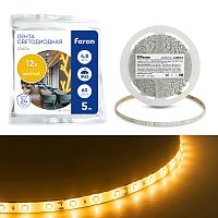 Светодиодная LED лента Feron LS604, 60SMD(2835)/m 4.8W/m 12V IP65 5m желтый