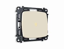 Комплект механизма 1-кл проходного выключателя AMBRELLA VOLT с подсветкой 3200K OMEGA Бежевый матовый QUANT (OP3220, VM105, G22Y) MO322030