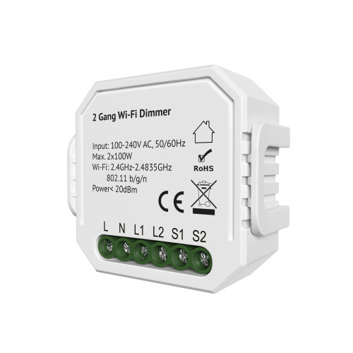 RL1004-DM/1 Двухканальное Wi-Fi реле-диммер 2 x 100 Вт RL1004-DM/1 Двухканальное Wi-Fi реле-диммер 2 x 100 Вт