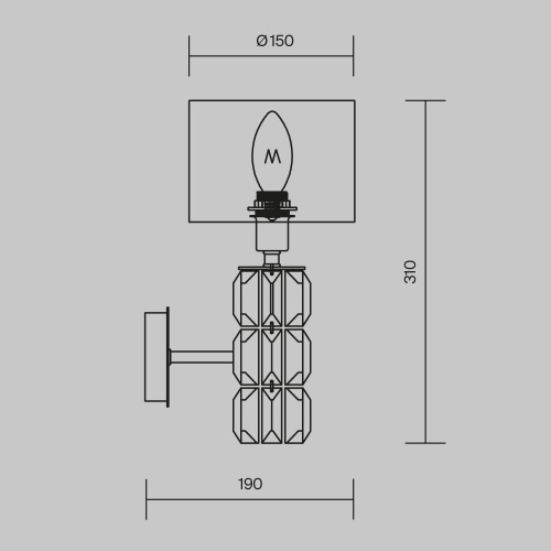 Настенный светильник (бра) Maytoni DIA008WL-01CH фото 6 Настенный светильник (бра) Maytoni DIA008WL-01CH фото 6