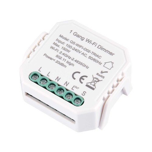 ST9000.500.01CDIM WI-FI диммируемое реле 1 канал, 150W, IP20, L46xW46xH18, 230V, Белый AROUND ST9000.500.01CDIM WI-FI диммируемое реле 1 канал, 150W, IP20, L46xW46xH18, 230V, Белый AROUND