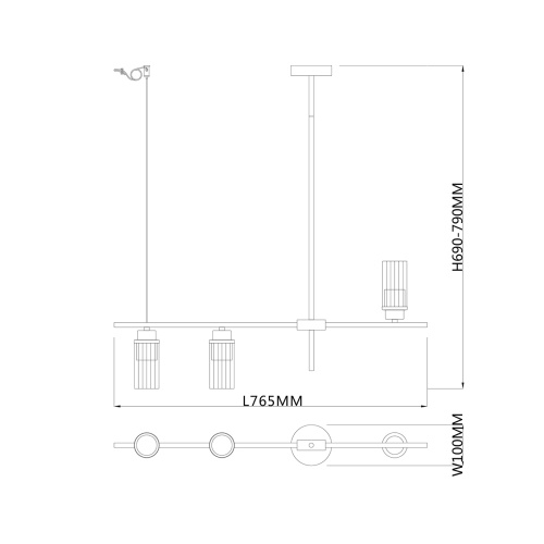 Светильник на штанге Escada 2100/3P E14*40W Black фото 6 Светильник на штанге Escada 2100/3P E14*40W Black фото 6